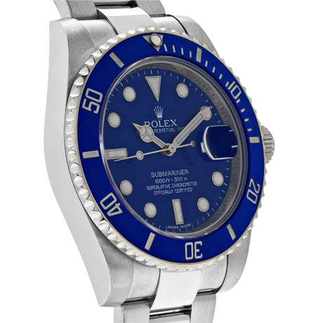 Rolex Submariner Date White Gold bLe Dial Blue Bezel