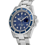Rolex Submariner Date White Gold Blue Dial Sappahire Diamond