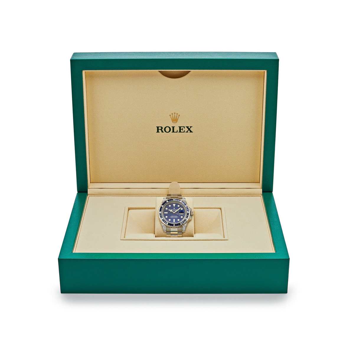 Rolex Submariner Date White Gold Blue Dial Sappahire Diamond